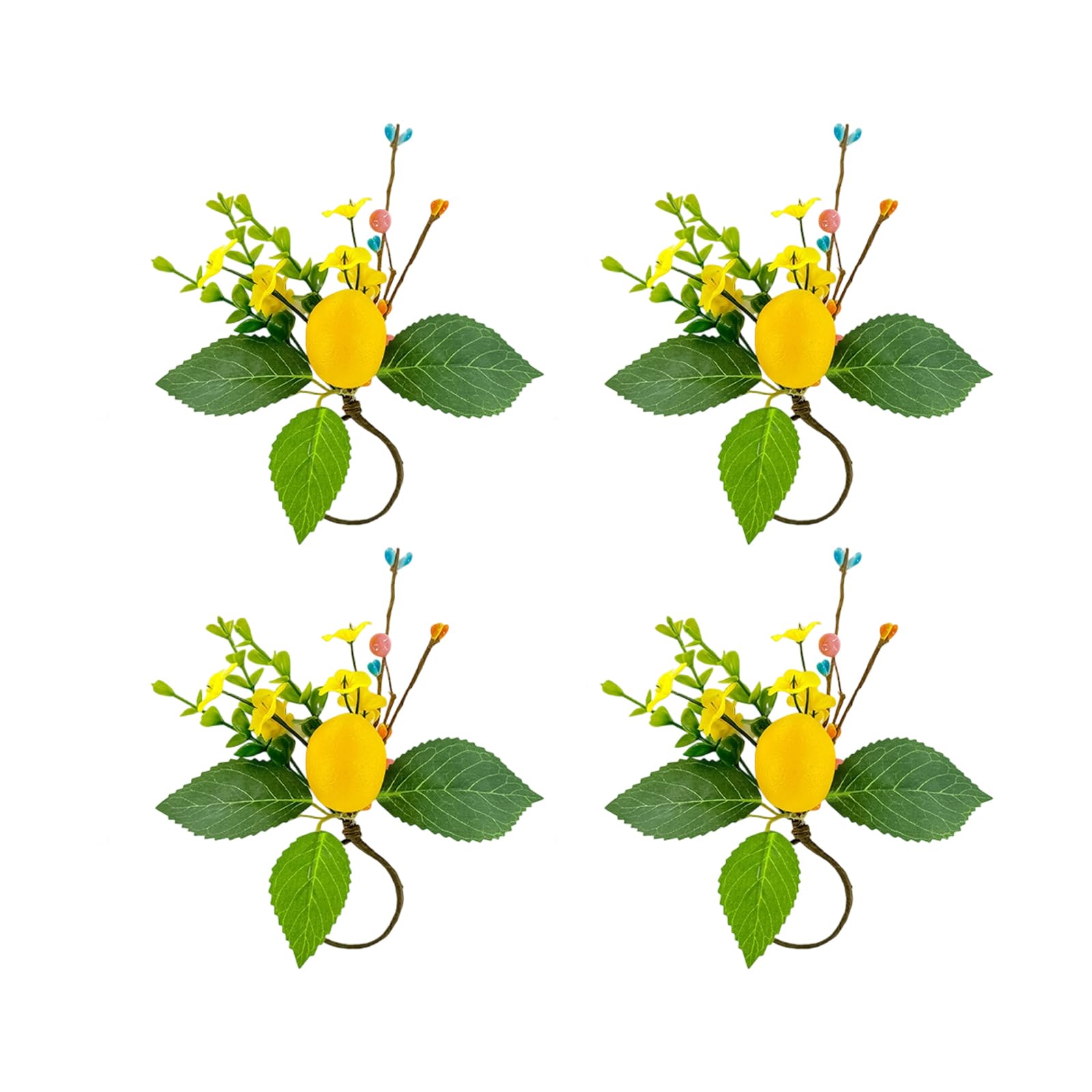 Limtula User Friendly Sturdy Silk Leaves Materials Easter Eggs Napkin Rings Feature Artificial Grass for Sustainable Decors User Friendly Napkin Accessory
