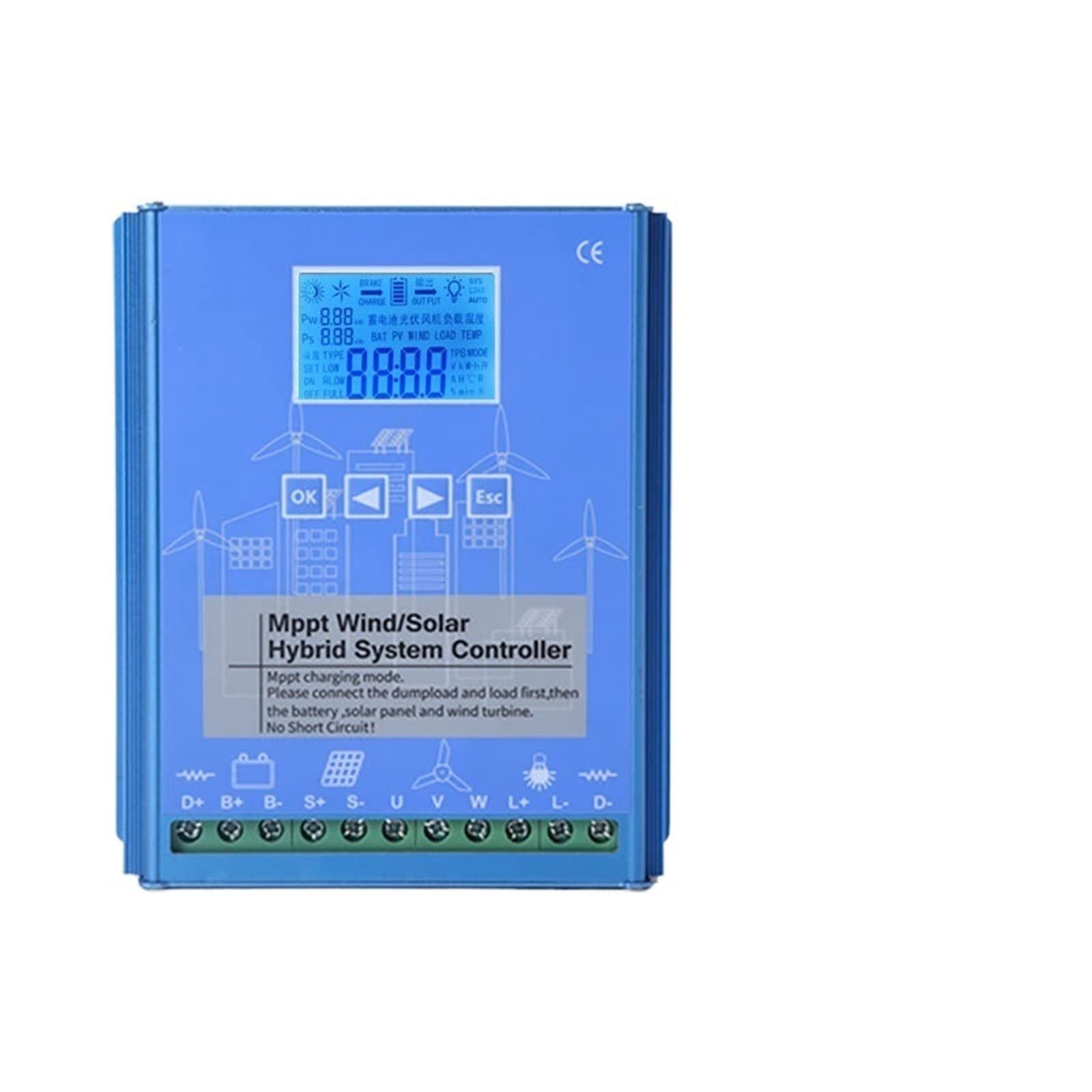 Controller Ibrido Eolico-Solare Regolatore Complementare Eolico E Solare MPPT 12V24V48V Boost Controller di Monitoraggio Lampione Ricarica