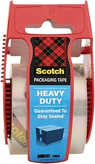 Scotch Heavy Duty Shipping Packaging Tape, 1.88" x 27.7 yd, Great for Packing, Shipping & Moving, Clear, 1 Dispensered Roll (142L)