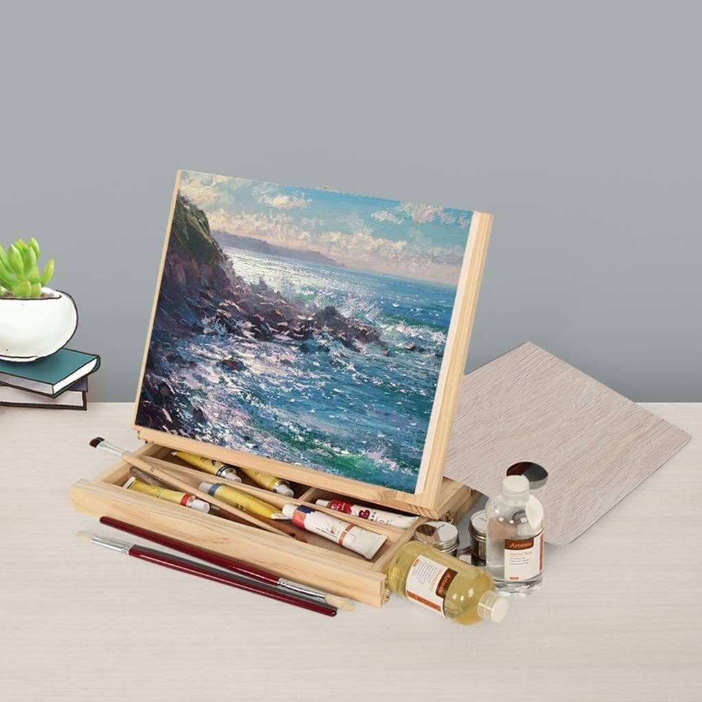 収納引き出し付きペイントパレット付き学生用アーティストイーゼル
