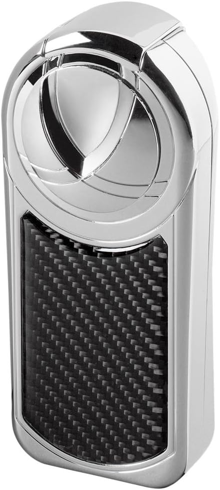 Visol Dobrev V Chrome and White Carbon Fiber 5 Torch Flame Table Lighter