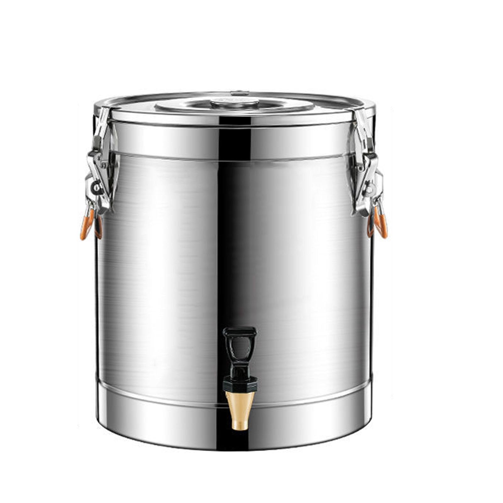 JKJZSALJ Stainless Steel Sealed Bucket With Faucet, Lid And High Elastic Buckle, Milk Transport Cans Wine Pail, For Milk/Oil/Wine/Soup Storage,20L/25 * 32CM