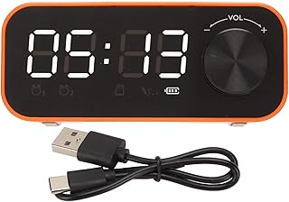 Clocks Alarm Clocks LED Display Bedside Radio Alarm Clock, Alarm Clock Radio with Speaker for Home Bedroom Office Orange Alarm Clock Speaker (Orange)