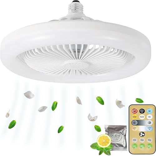 Yaoten Mini bombilla LED para ventilador, base E26 de 10 pulgadas, luz LED de ventilador de techo, con ventilación (una tableta fragante contenida),