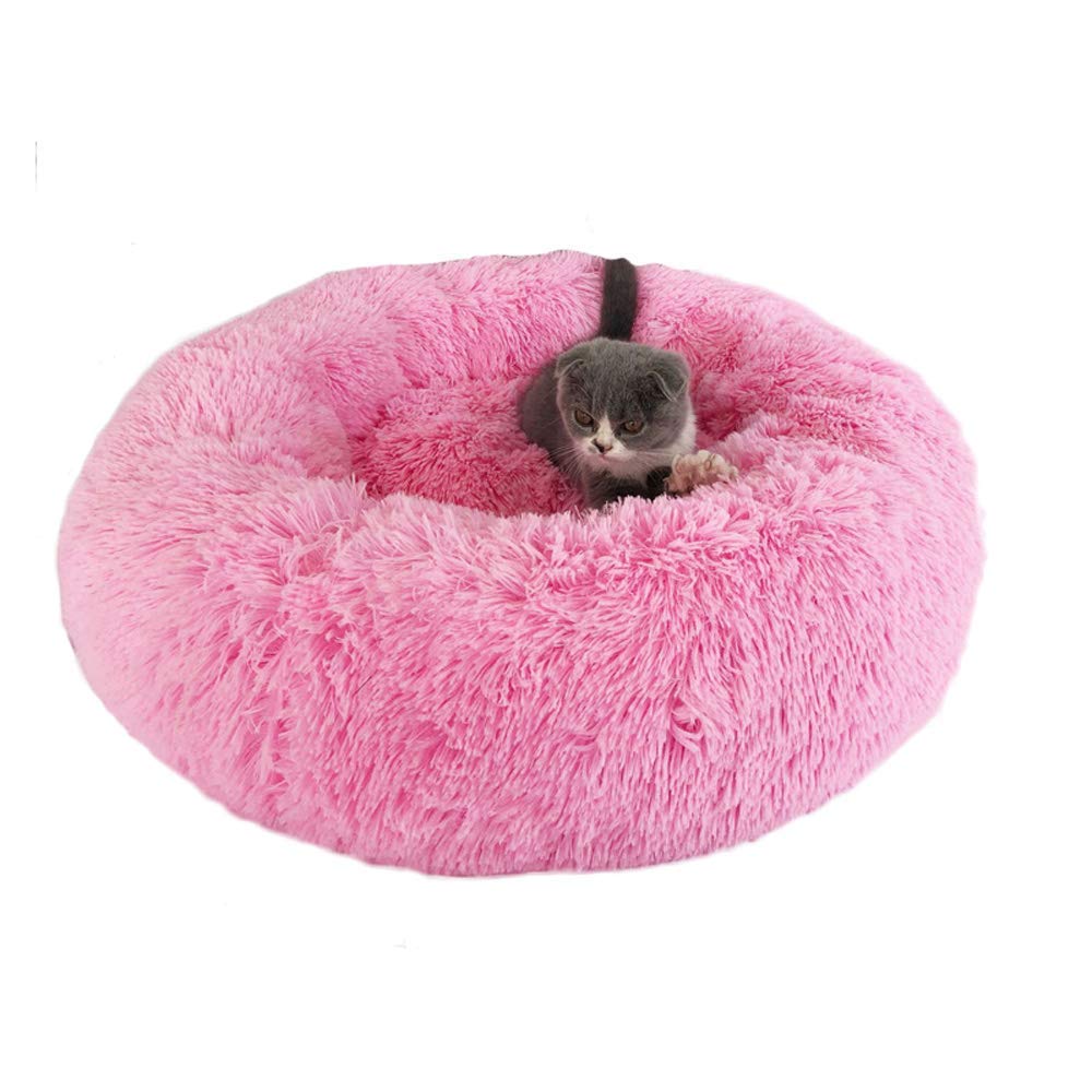 Weiches Donut-Hundebett Aus Plüsch – 50x50 Cm, Waschbar, Rutschfest, Für Kleine & Mittlere Hunde/Katzen
