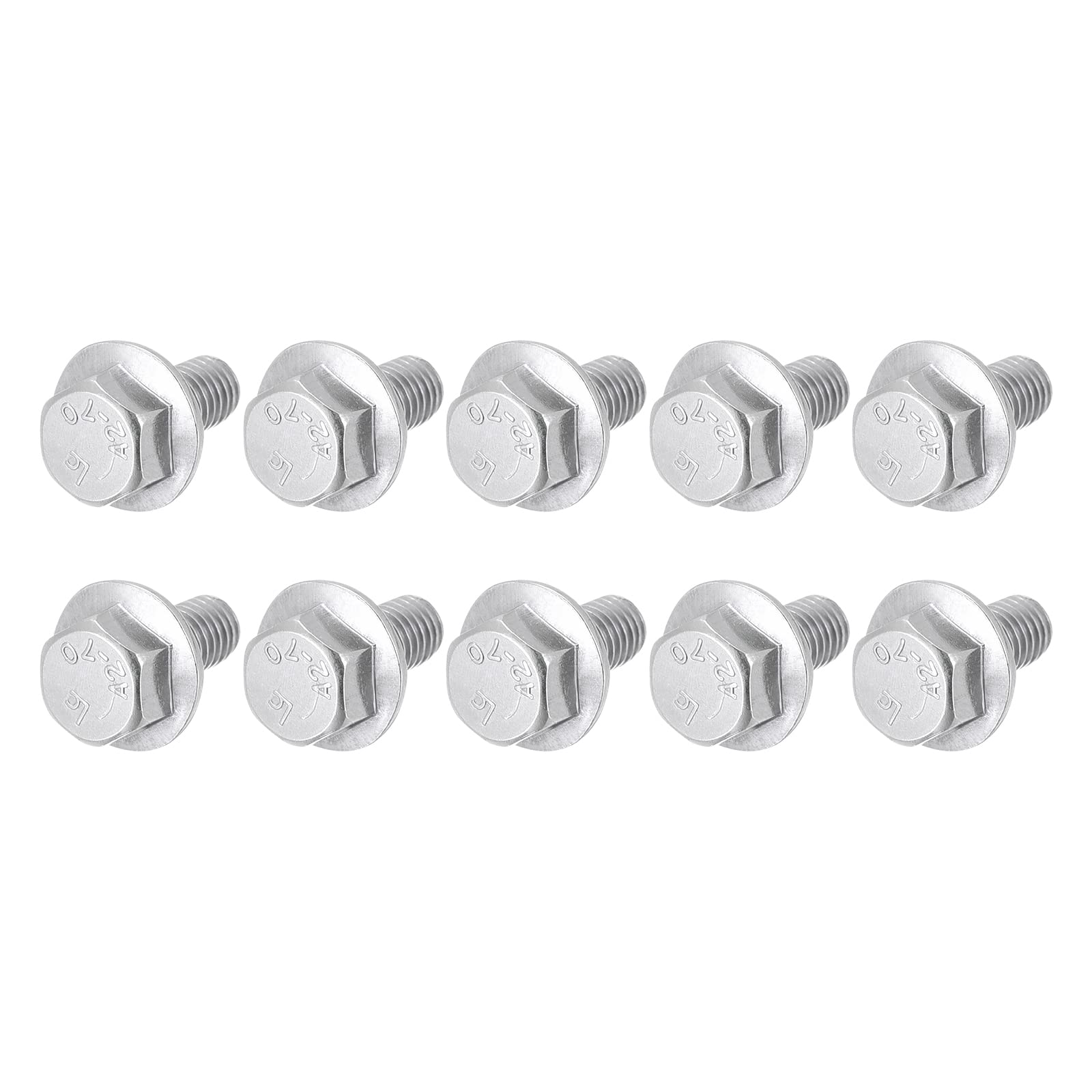 METALLIXITY Flange Hex Head Bolts (M6x8mm) 50pcs, Hexagon Bolt Fully Thread Screw - for House Construction Hardware Fasteners