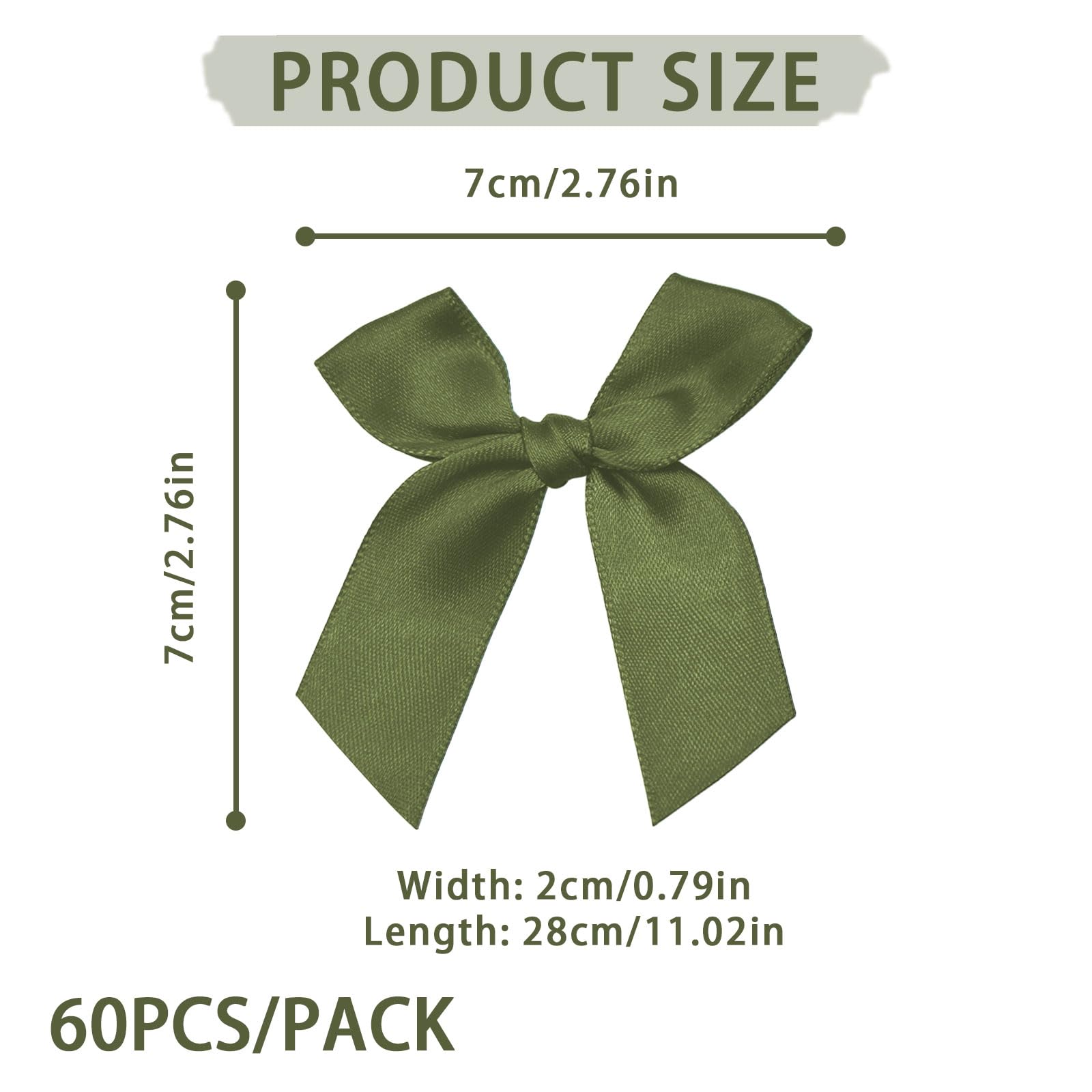 Jisrcha 60 Fiocchi, Fiocchetti Piccoli per Decorazioni, Fiocchetti per Bomboniere per Matrimoni, Confezioni Regalo, Artigianato, Compleanni, Decorazione di Sacchetti per Merenda, Regali Natale(Verde)