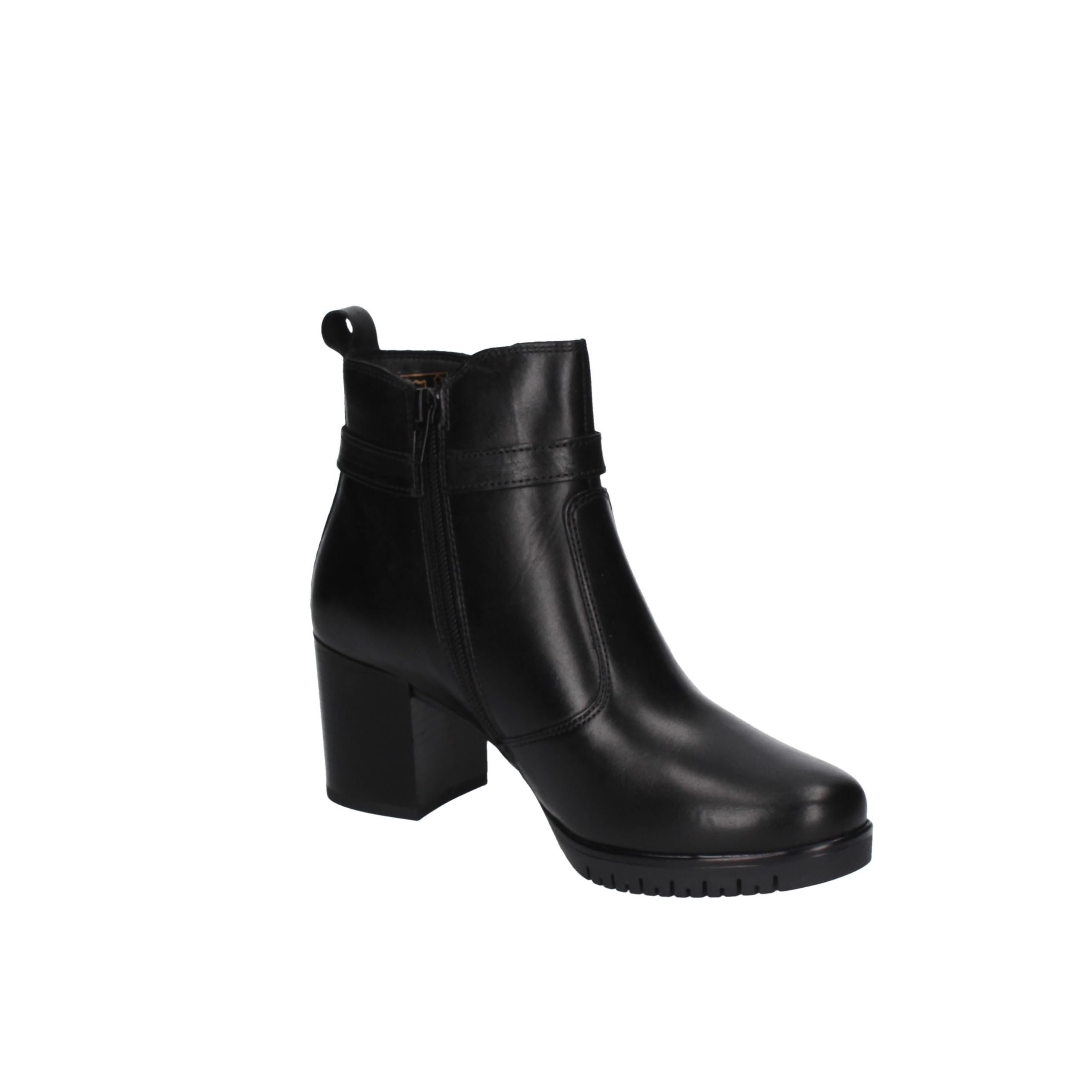 Valleverde Stivaletti Donna 47661 in Pelle Nero Modello Casual. Una Calzatura Comoda Adatta per Tutte Le Occasioni. Autunno Inverno