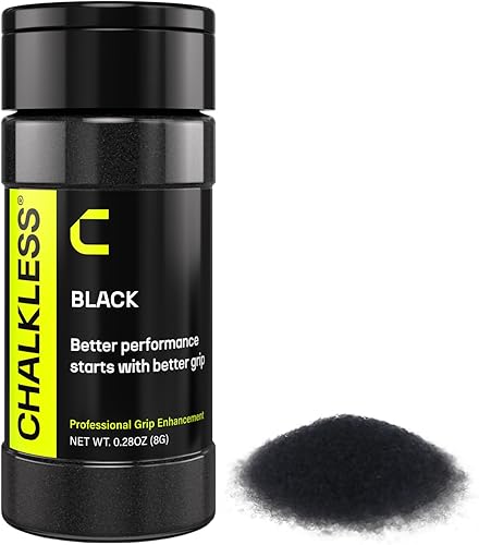 Chalkless Black Grip Enhancer – Alternativa de tiza líquida prémium y tiza de mano menos desorden para bouldering, béisbol, tenis, fútbol, tiro con