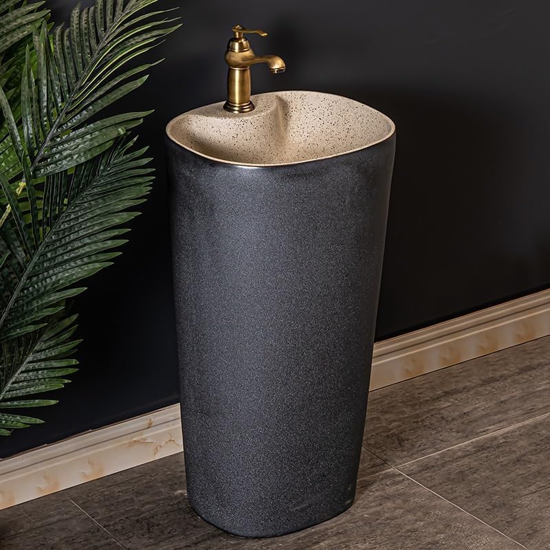Bathroom Countertop Vessel Sink Household Pedestal Sink Wash Floor-standing Washbasin Ceramic Basin Pedestal Sink Vanity