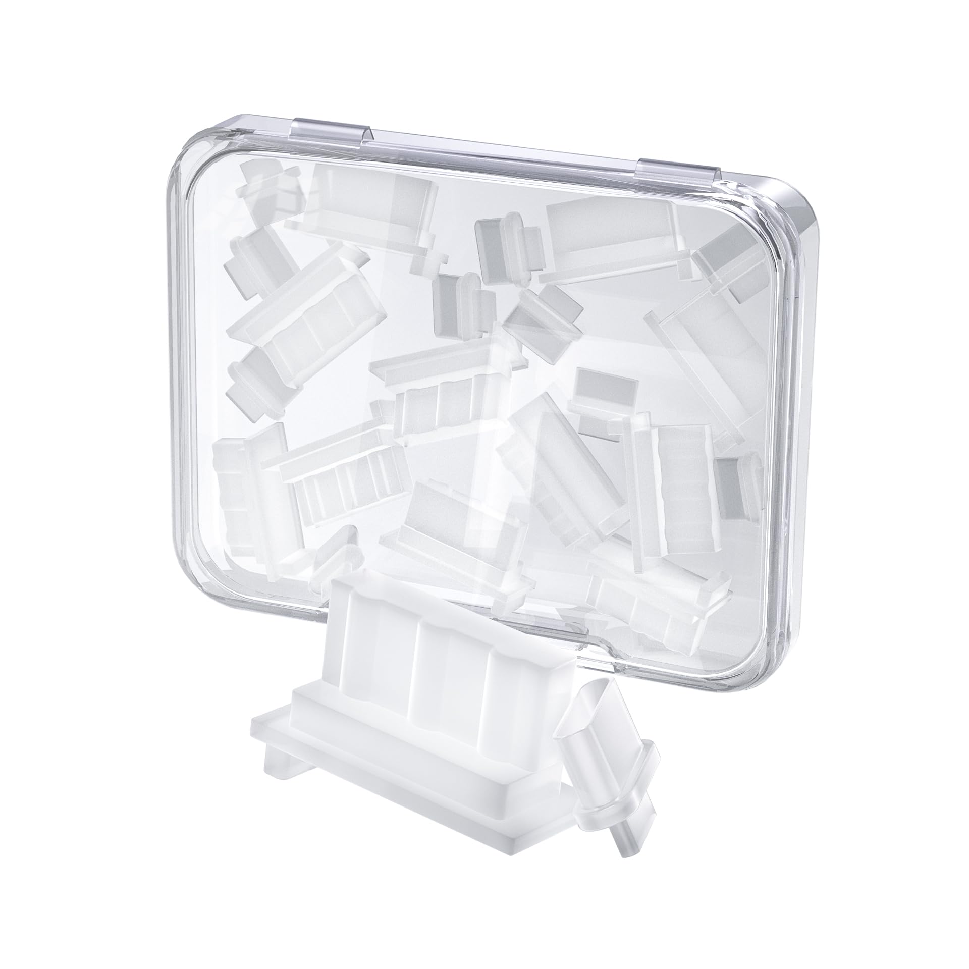 【20個セット USB-A＆Type-C対応 防塵キャップ】USBキャップ USB-Cキャップ タイプCカバー USB Aポートカバー＋Type-Cポートカバー 各10個入り 柔軟シリコン製 防塵・防滴 高耐久 抜き差し便利 スマホ・パソコン対応 専用収納ケース付き 半透明