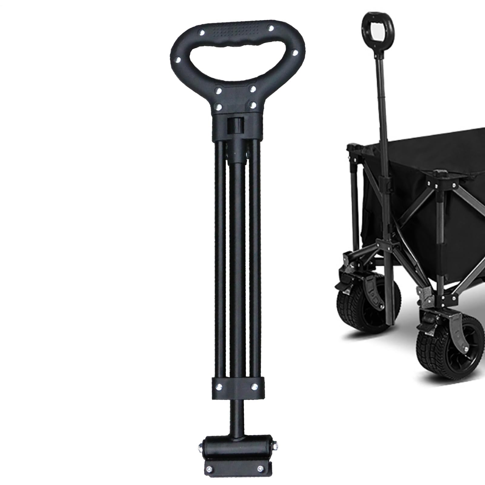 Poignée pliable rétractable en tube d'acier pour camping et poussette de bébé – Accessoire de chariot portable en nylon pour chariot de courses et utilisation en extérieur