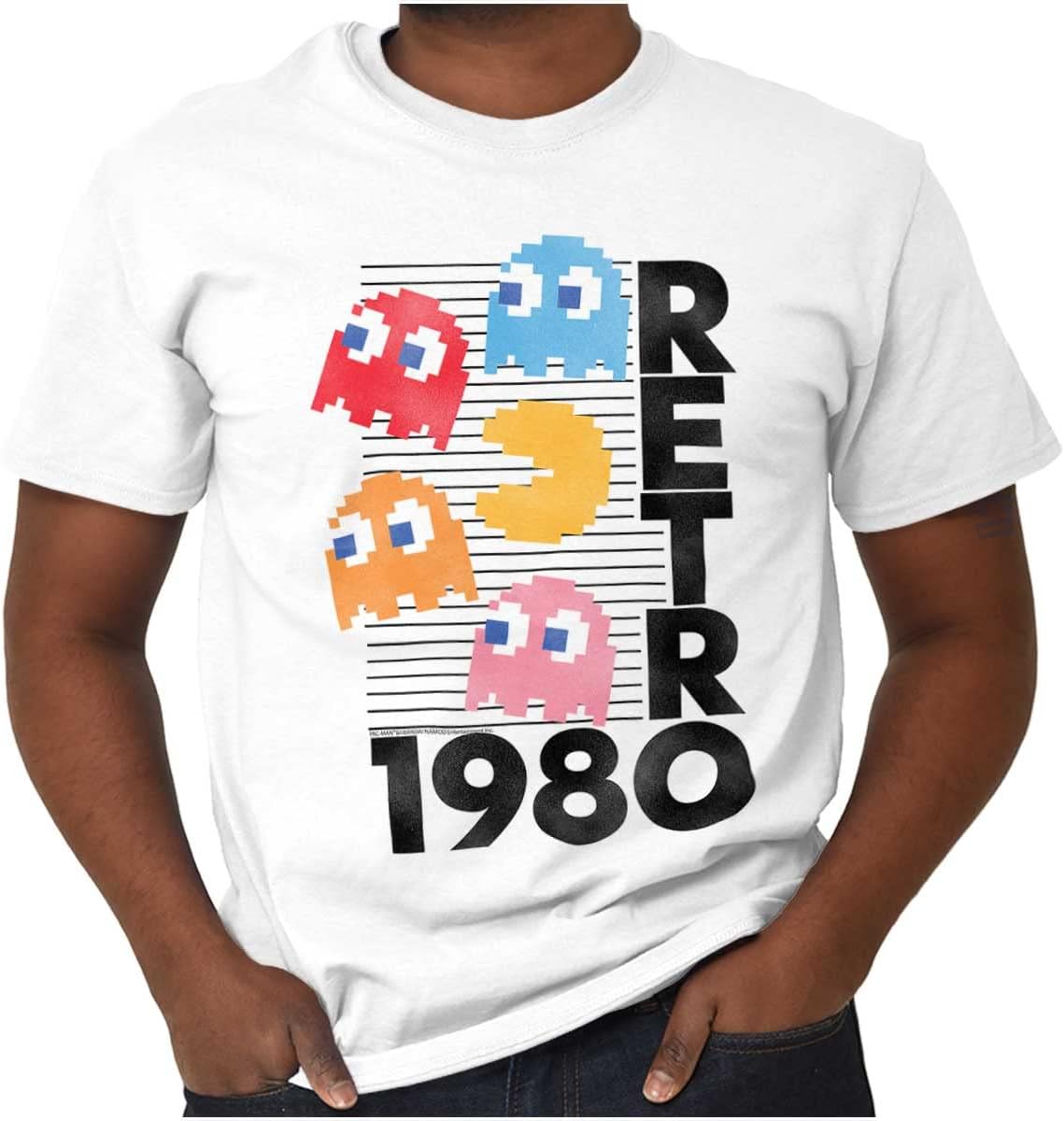Retro Pacman Arcade Game Characters Graphic T Shirt Men or Women