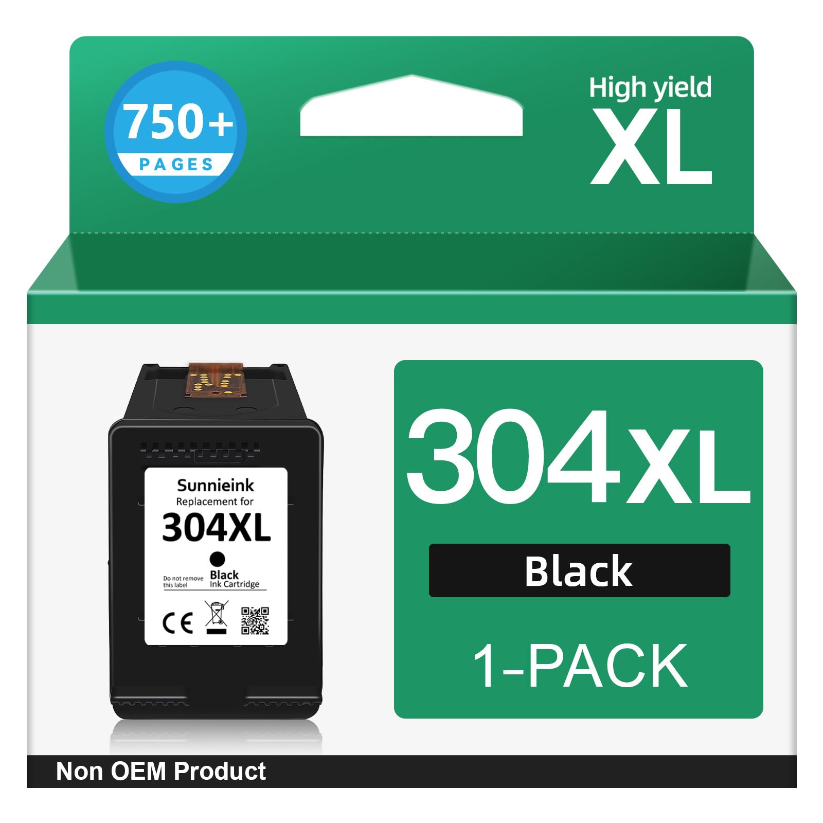 Cartuccia 304 XL Nero Compatibile HP – Per DeskJet 3750 3760 2630 Ed Envy 5030 5020, Resa 550 Pagine