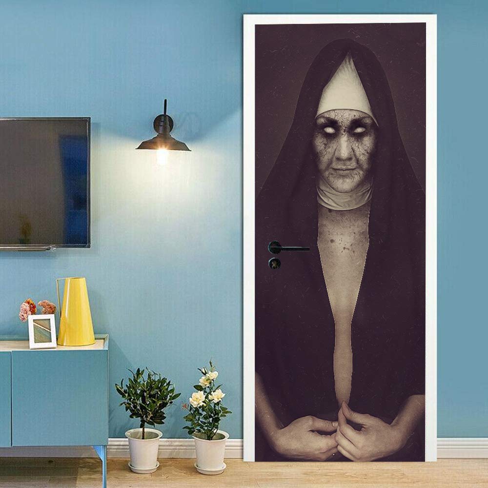 Sticker de porte Halloween amovible pour décorer sans abîmer vos peintures
