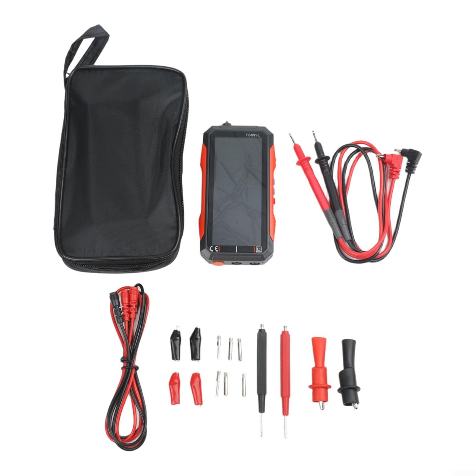 Digitales Multimeter True RMS 6000 Counts USB-C Wiederaufladbare NCV Live Erkennung für elektrische Heim-Industrie Fehlerbehebung (FS899S + Tasche + 16 in1 + 2 cl)