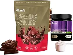 Combo Whey Protein Basic Chocolate 1kg + Creatina Creapure 100g - Growth