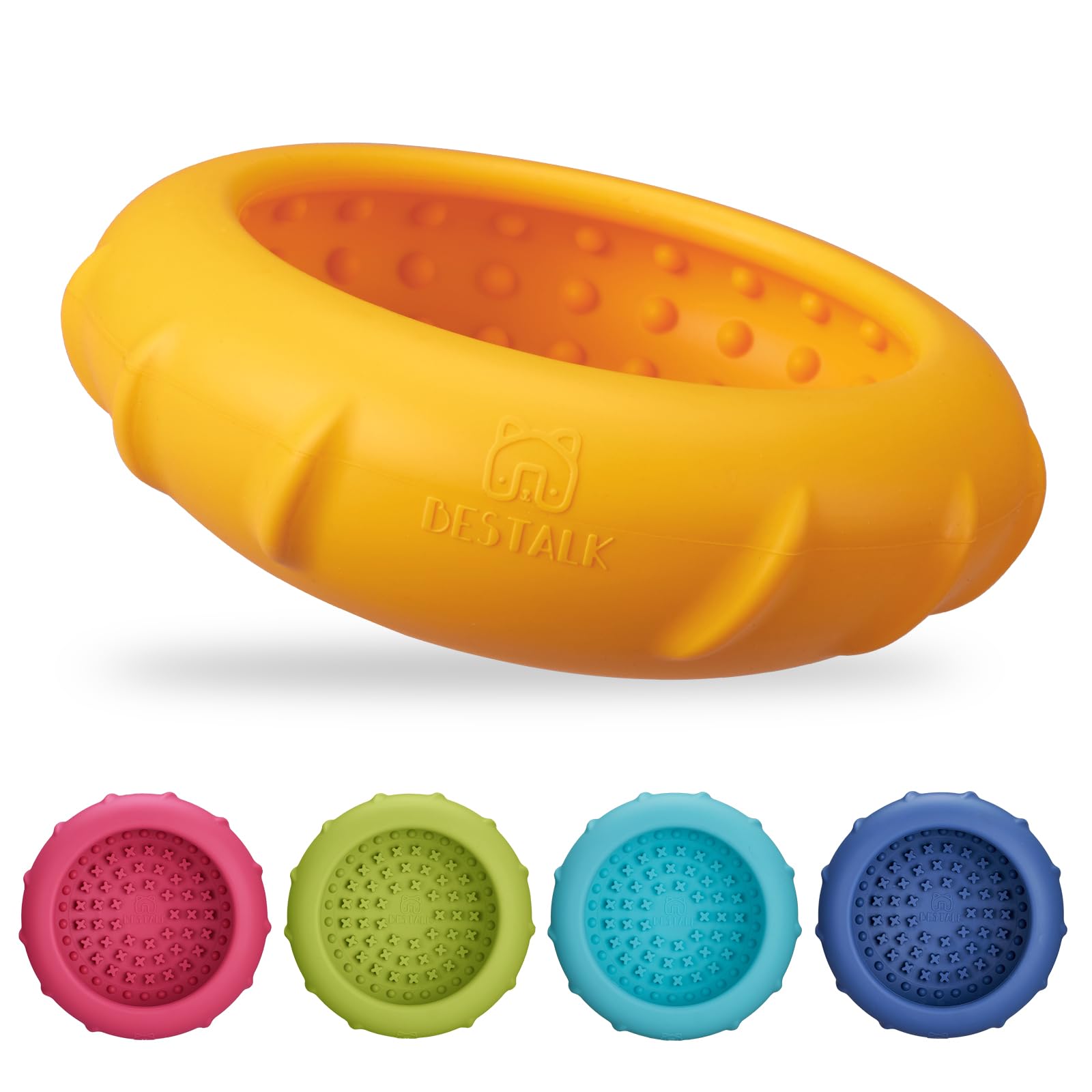 Dog Lick Bowl, Bestalk Wobbly Freeze Bowl Enrichment Feeder for Dogs, Anxiety Relief Lick Mat Puzzle Toy for Distraction, BPA Free Silicone, Dishwasher Safe(Orange,S)