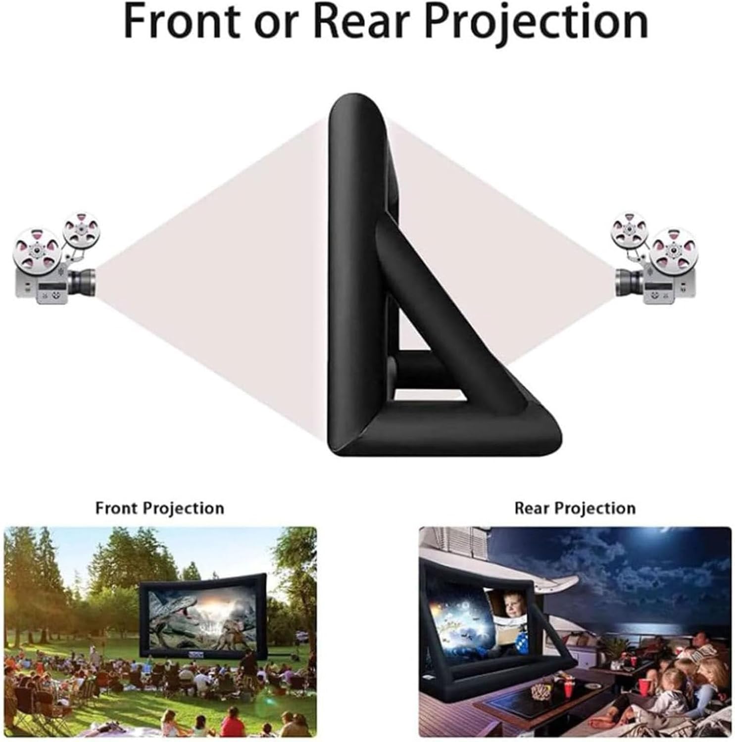 Schermo Gigante per Proiezioni Cinematografiche All'aperto, Gonfiabile E Portatile, Da 4,2 a 7,3 Metri, Design Monoblocco Con Soffiatore D'aria E Borsa per Il Trasporto 20ft