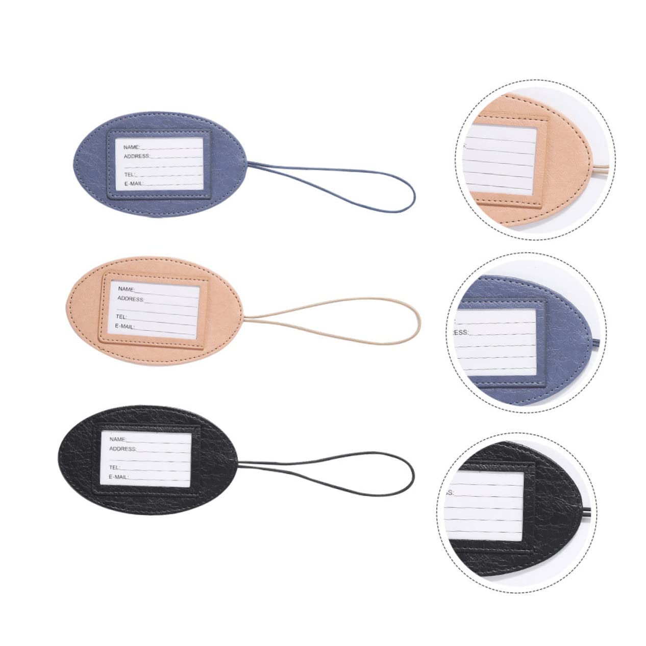 GALPADA 9pezzi Etichette Per Valigia Pu Multifunzionali Cartellini Per Bagagli Leggeri e Pratici Con Spazio Per Dati Personali Casual
