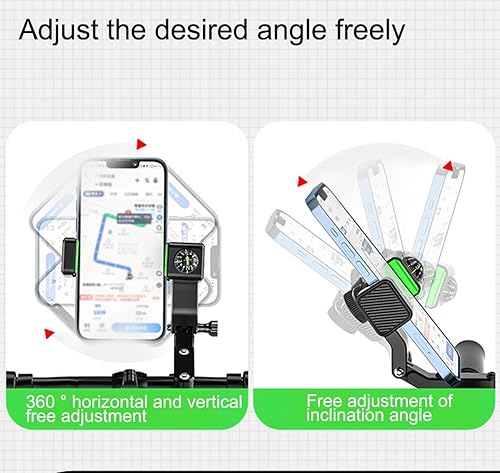 Miniatura 7 de Soporte para teléfono para bicicleta, motocicleta, vehículo eléctrico, brújula para manillar de scooter, soporte para teléfono, abrazadera para