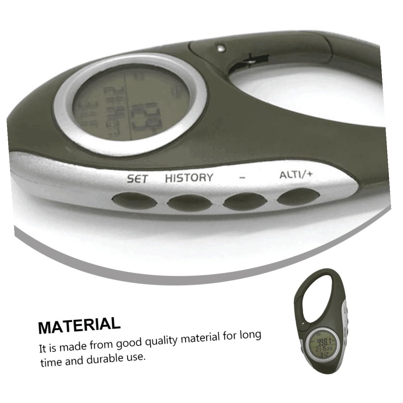 Carabiner Altimeter Portatile con Barometro e Termometro per Escursionismo Montagna e Previsioni Meteo Fino Leggero e Resistente per Outdoor