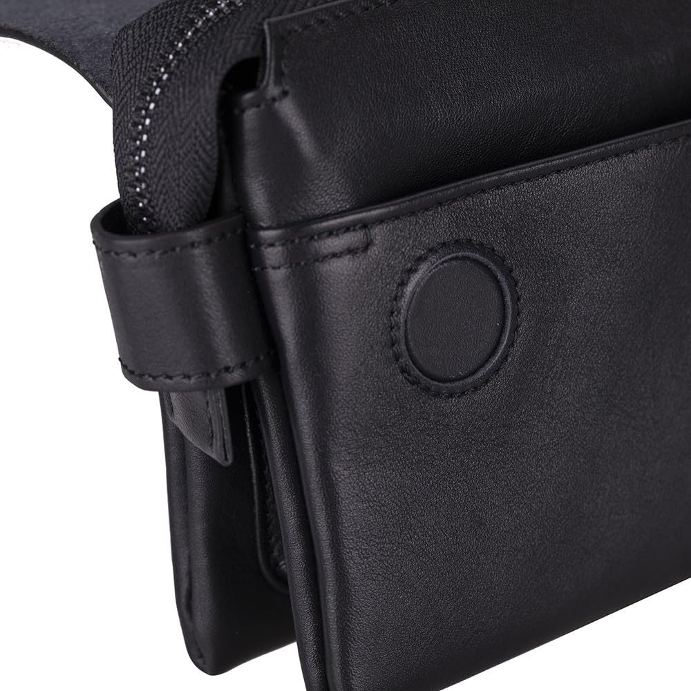 SOLIVA Pochette da polso in vera pelle – Piccola borsetta con tasche con cerniera e chiusura magnetica – Elegante e funzionale borsa per donna e uomo – 12,5 x 21,5 cm