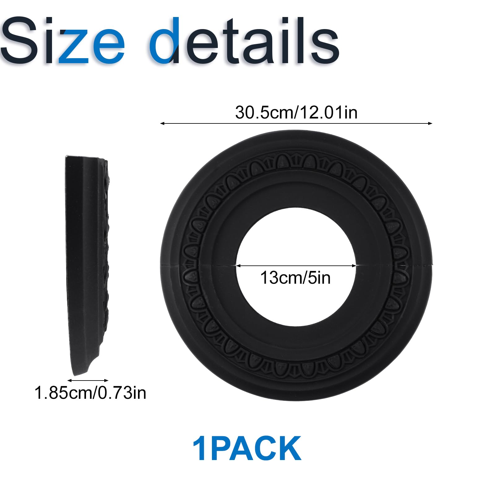 INCREWAY 1Pack Black Split Lighting PU Ceiling Medallion Cover Plate Ceiling Fan Medallion Home for Light Fixtures Ceilings Light Trim, 12 Inch OD x 5.3 Inch ID — Amazon image 2