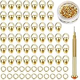 251 Pieces Dangle Nail Charms with Nail Piercing Tools Hand Drill Set, 100 Gold Dangle Nail Beads...