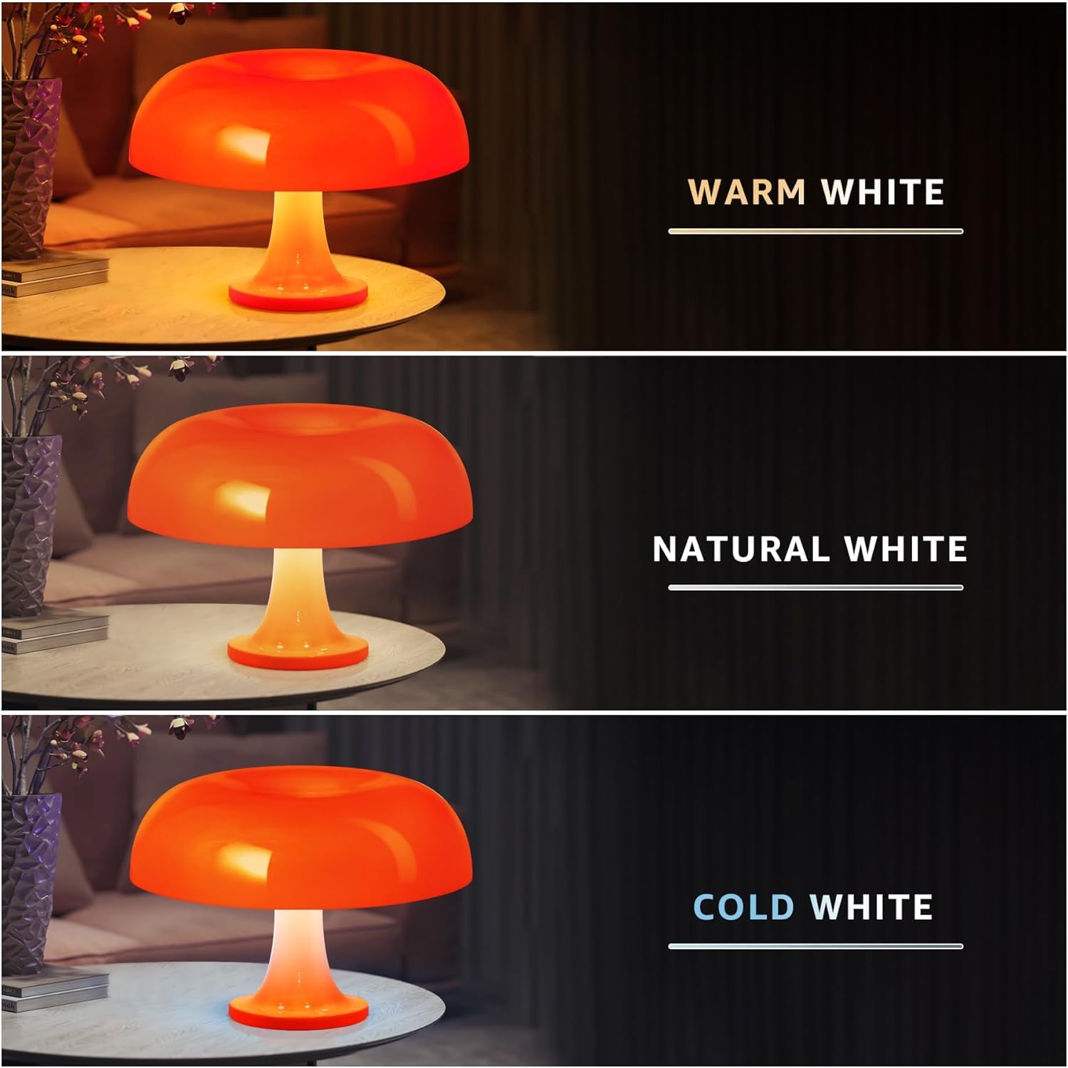 Amazon.co.jp : 25Wオレンジマッシュルームランプ、LEDレトロテーブル
