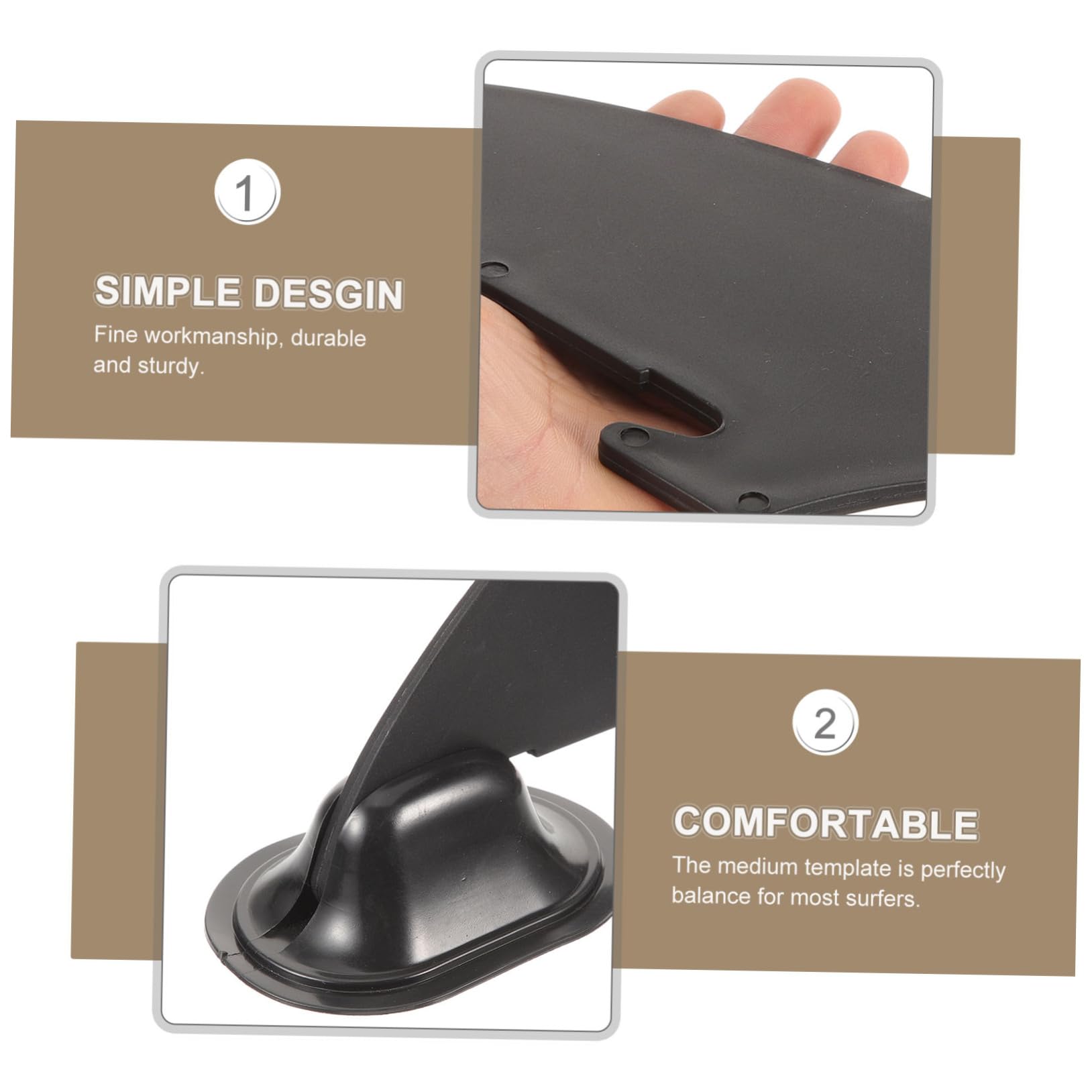 Sosoport Aufblasbares Kajak Mit Kleiner Ruderbasis Surfbretter Planke Kunststoff-Surfbrett-finne Kanu-Surfbrett Flosse Paddelwechsel Surfboard-ersatz Umweltschutz-PVC Black