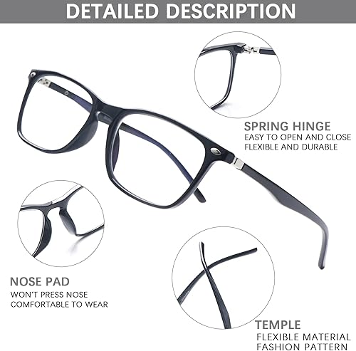 Miniatura 6 de Paquete de 4 lentes de lectura progresivos multienfoque para hombres y mujeres, bloqueo de luz azul, para computadora y lectores antifatiga ocular