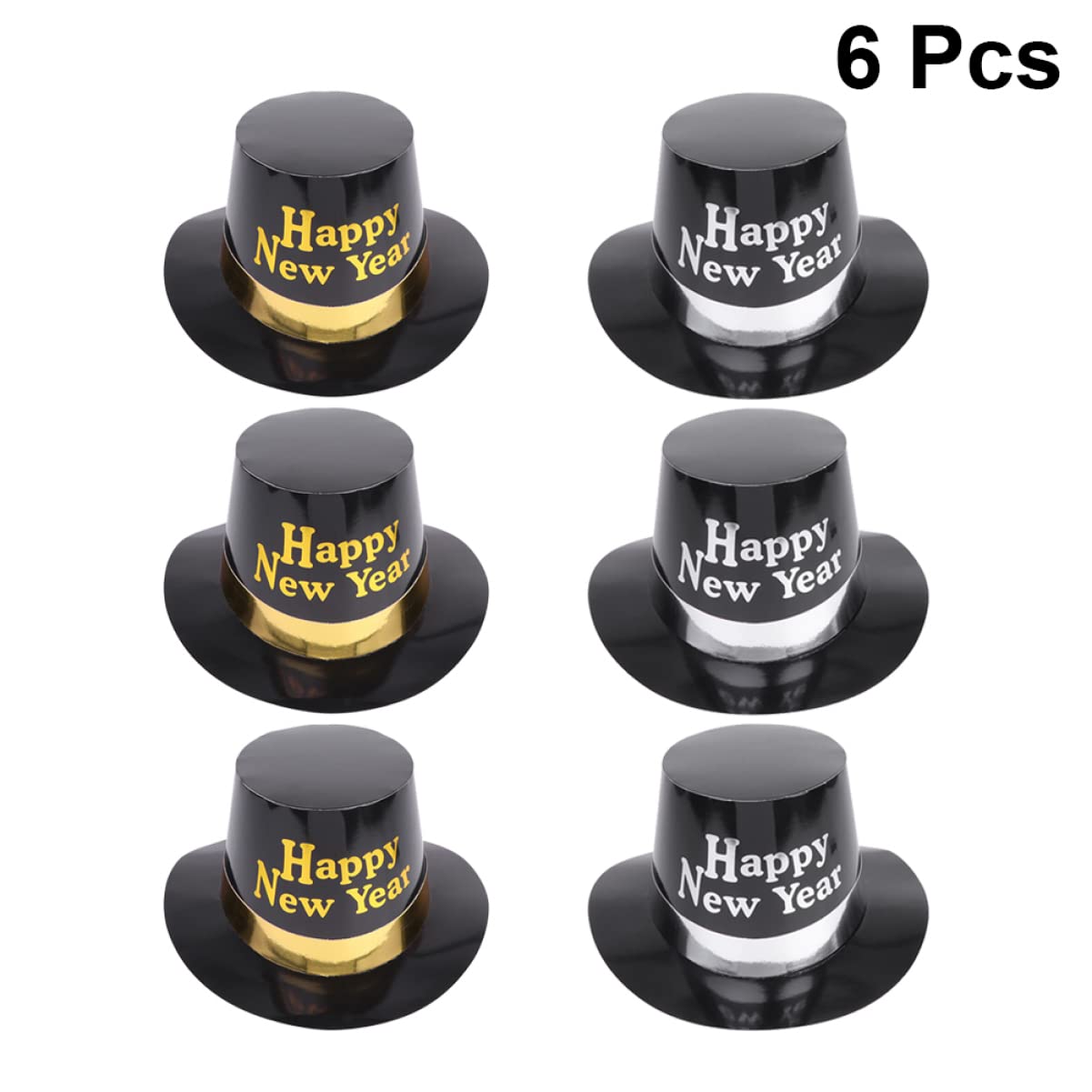 KOMBIUDA 2 Sets Silvester-zylinderhut Aus Papier Partygeschenke Stilvoller Kopfschmuck Für Silvesterfeiern Partyhüte 6 Stück X 2
