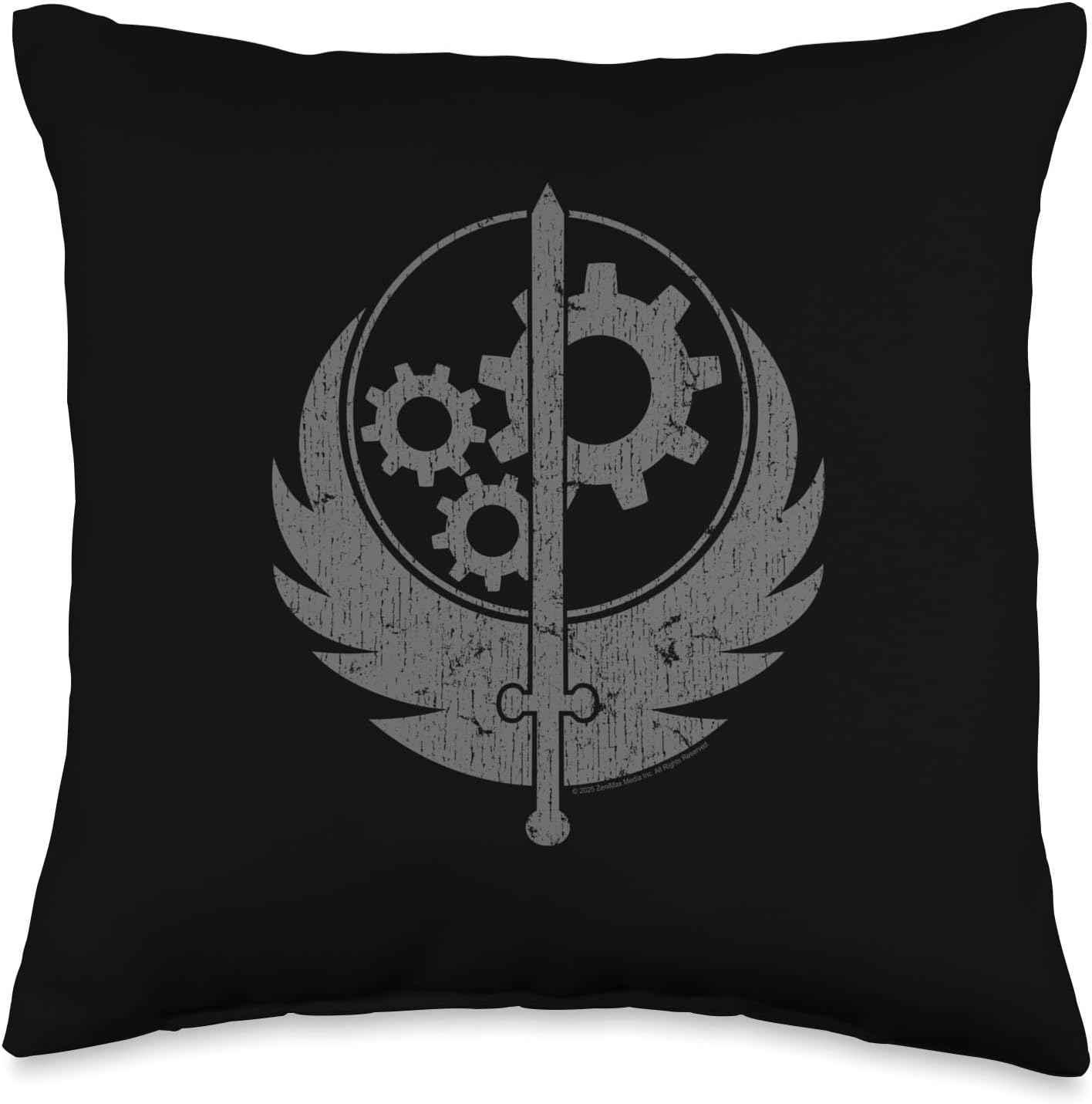 Fallout Video Game Brotherhood of Steel Logo Throw Pillow