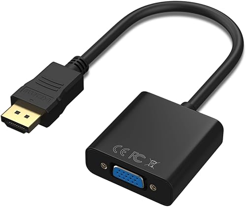 Adaptador HDMI a VGA 1080P, HDMI macho a VGA hembra adaptador con audio y CC para computadora portátil, PC, escritorio, TV, Xbox, PS3, PS4, etc.