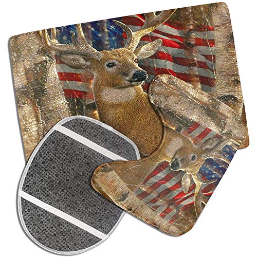 American Flge Badezimmerteppich-Set, 3-teilig, WC-Teppich, inkl. Konturmatte und Deckelbezug, rutschfest, zottelig One Size American Flag4 – Bild 6