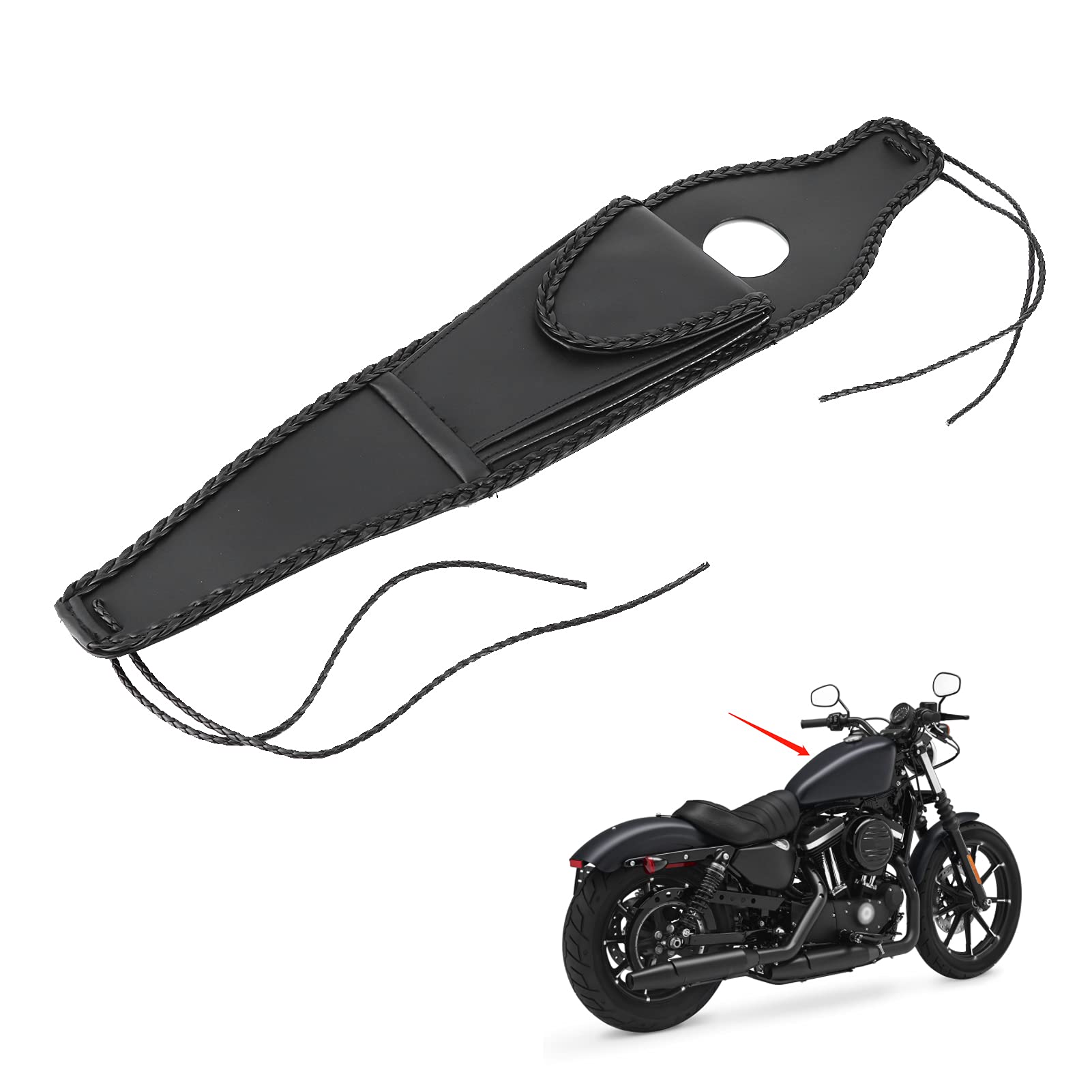 Couvercle de Réservoir de Moto, Couvercle de Bouchon de Réservoir de Carburant de Moto, Sac de Réservoir de Garniture de Panneau pour Sac de Panneau de Réservoir de Carburant de