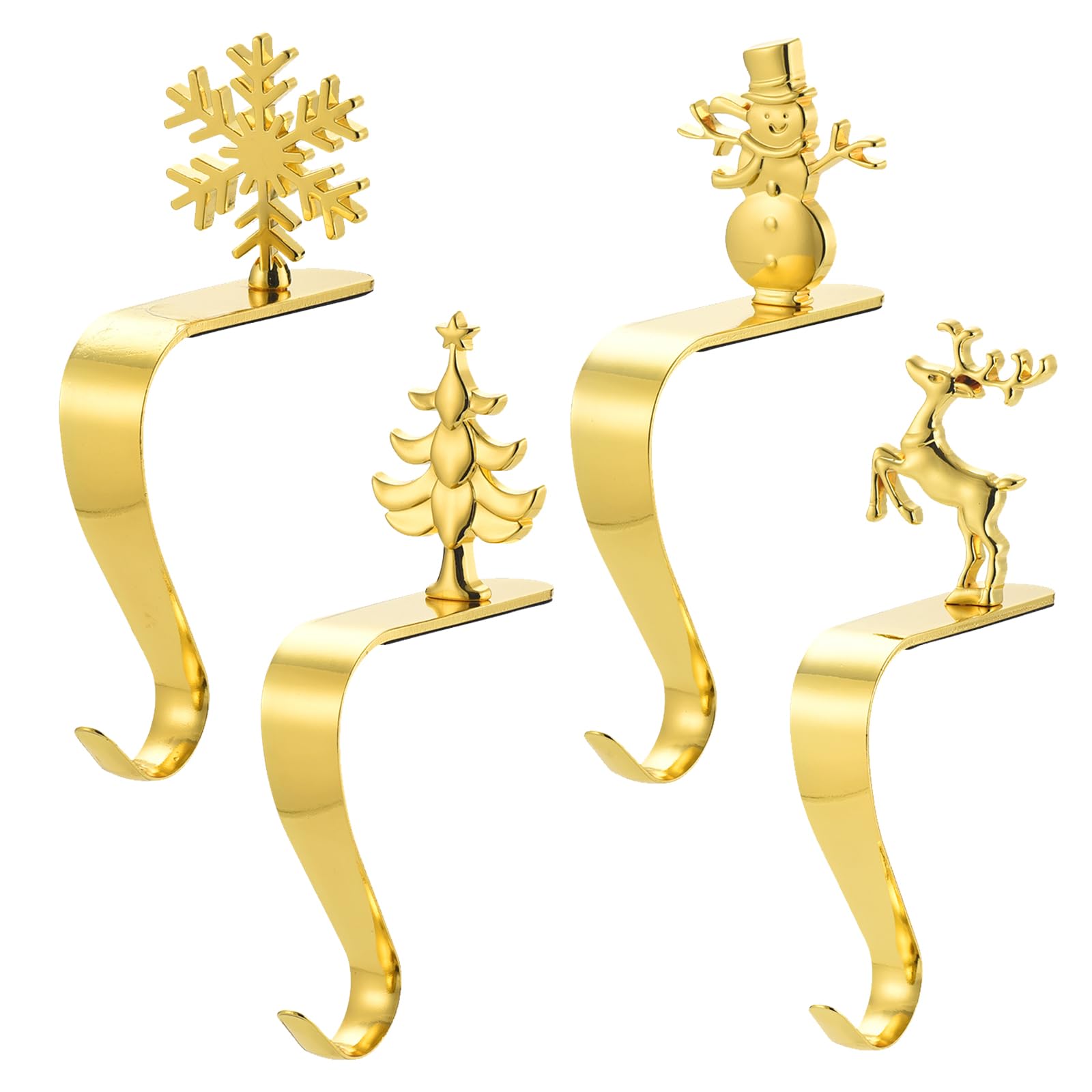 Larfraecy Weihnachtsstrumpf Aufhänger Haken 4 Stück Kaminhalter Haken,Weihnachten Kamin Metall Hängende Haken,Aufhänger Clips Weihnachtsstrumpf Kleiderbügel Rutschfeste Für Weihnachtsfest Dekoration