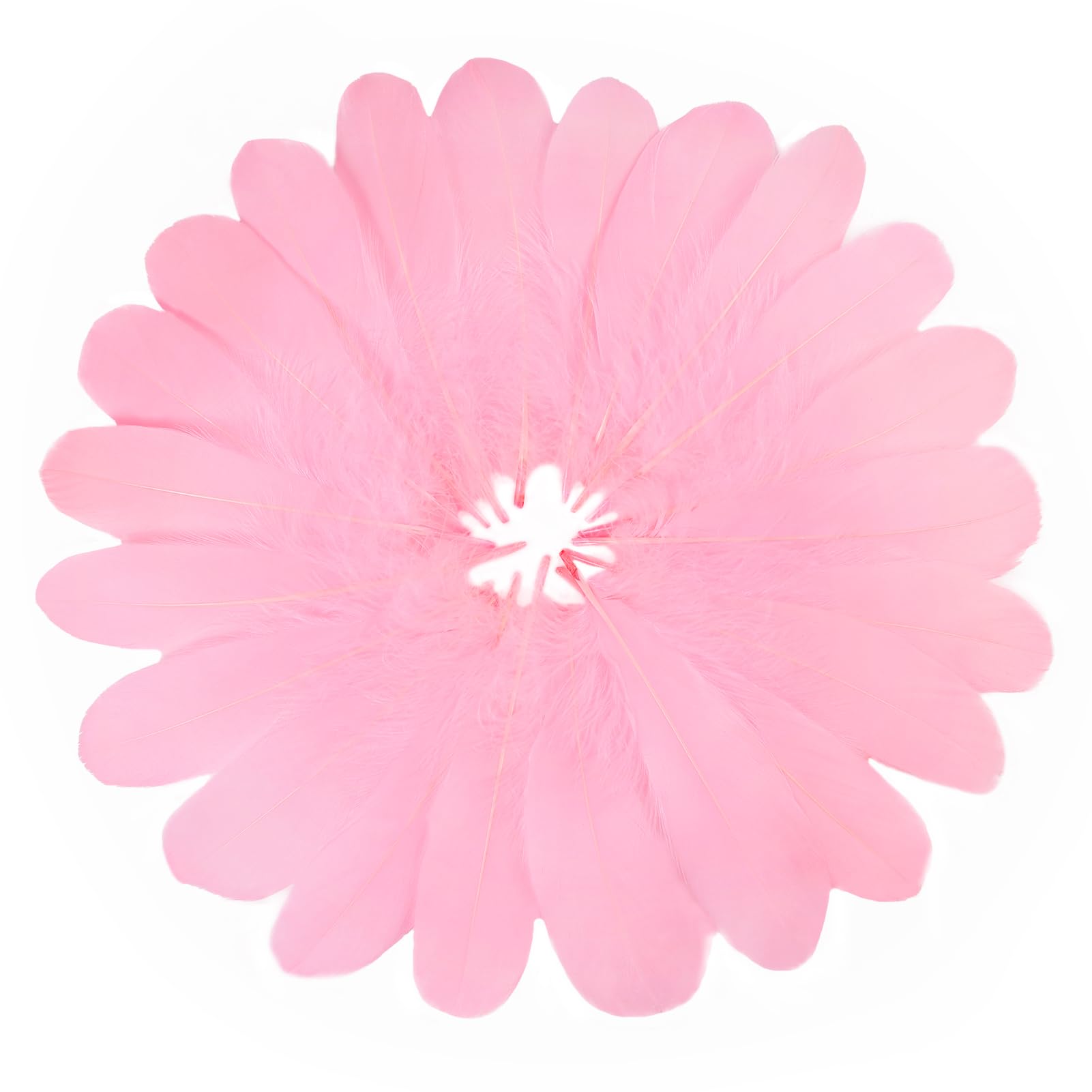 FeelfunFeather 120pcs Pink Goose Feathers 6-8 Inch 15-20cm Decorative Natural Goose Nagoire Feather Bulk for DIY Crafts Cosplay Wedding Party Christmas Halloween Home Decoration