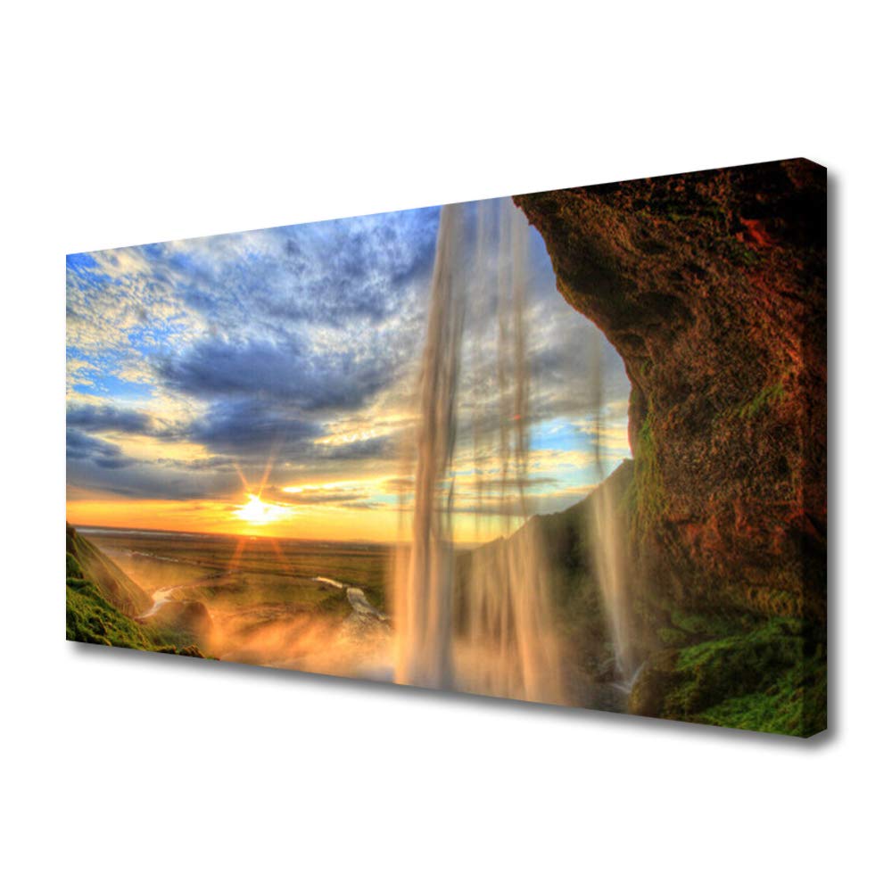 Impression sur toile moderne 100x50cm : tableau cascade haut de gamme