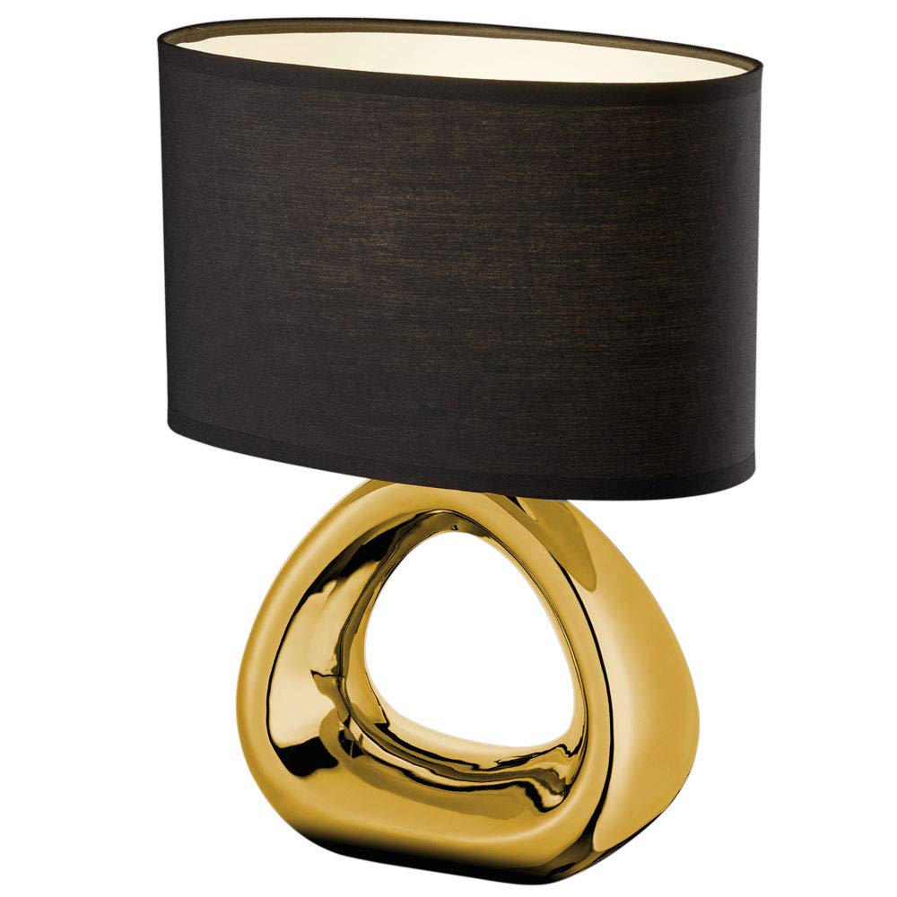 Reality Leuchten R50841079 - Lampada da tavolo Giza, in ceramica, E27, colore: oro, 15 x 24 x 34,5 cm