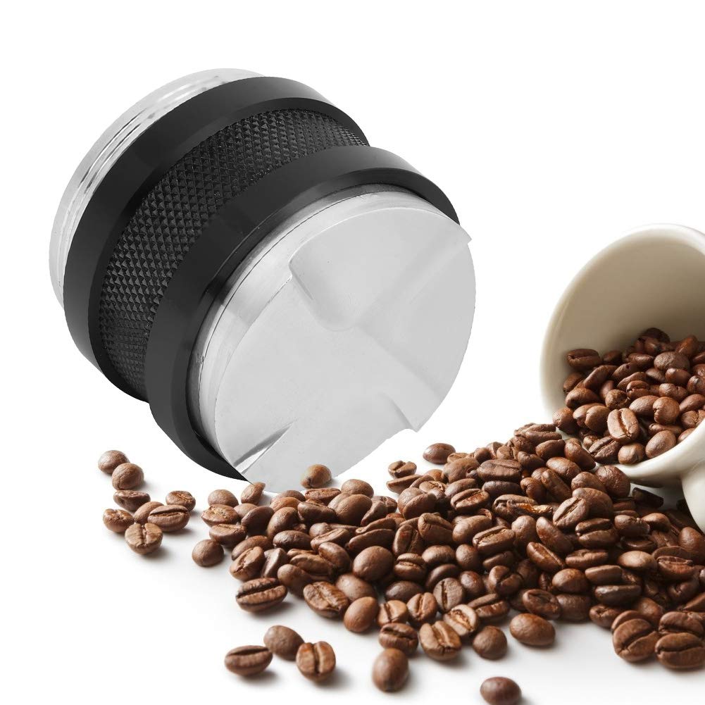 Pressacaffè in alluminio da 58 mm, a doppia testa, regolabile, strumento intelligente per spremere chicchi di caffè con distributore di polvere, accessorio professionale per barista per casa, ufficio