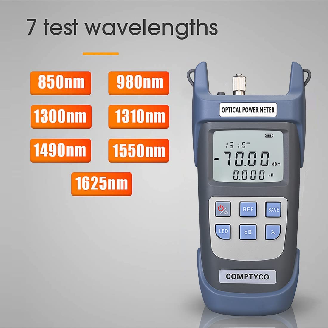 2-in-1 FTTH Glasfaser Tool Kit Glasfaser-Leistungsmesser-70 +10 dBm und 30 mW Visual Fault Locator Glasfaser-Teststift, Visuelle Fehlersuche 30KM (Blau+Lila)