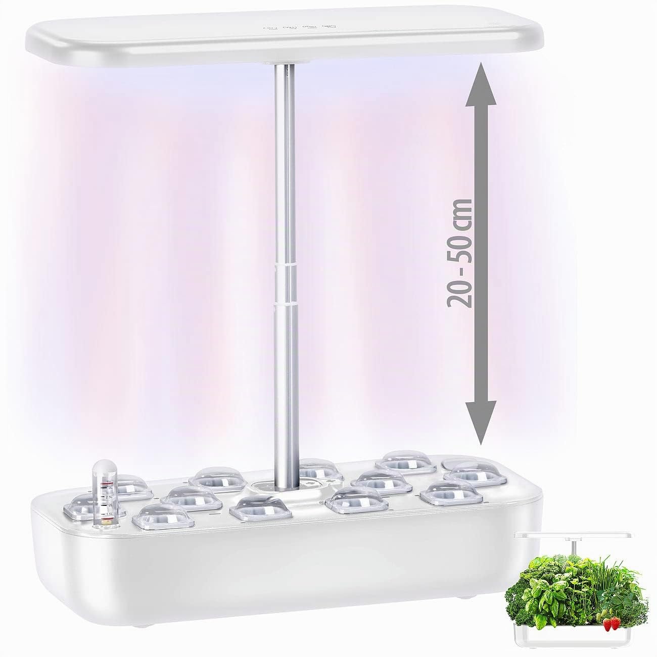 Carlo Milano Anzuchtstation: XL-Gewächs- & Anzucht-Station mit Pumpe, für 12 Pflanzen, 3,5 l Tank (Pflanzenanzucht Station, Anzuchtstation Pflanzen, Topf)