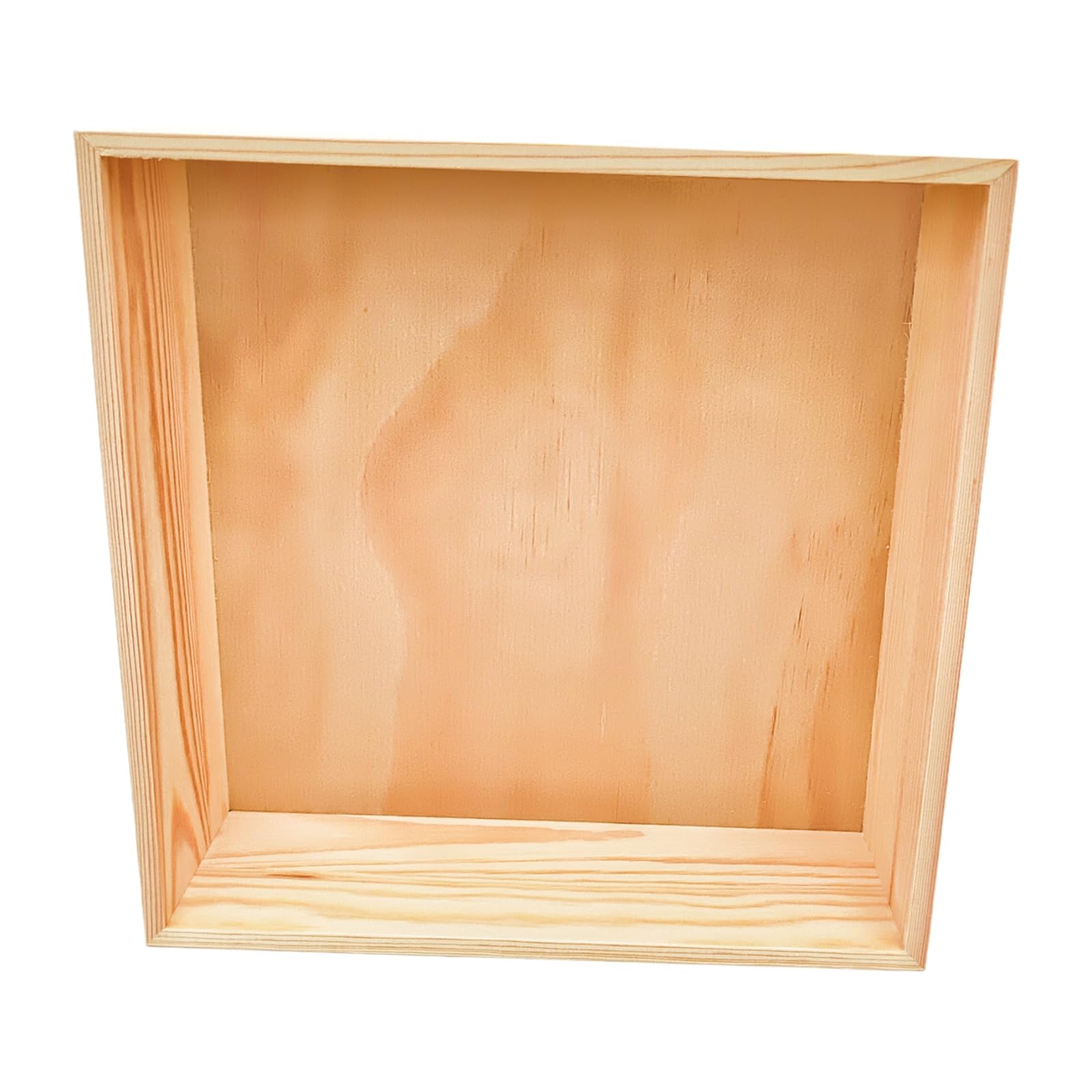 Anktily 1 opakowanie niedokończonego drewnianego pudełka do przechowywania, 25 x 25 x 7,6 cm, kwadratowe drewniane pudełko, rustykalne pudełko z naturalnego drewna, do dekoracji domu