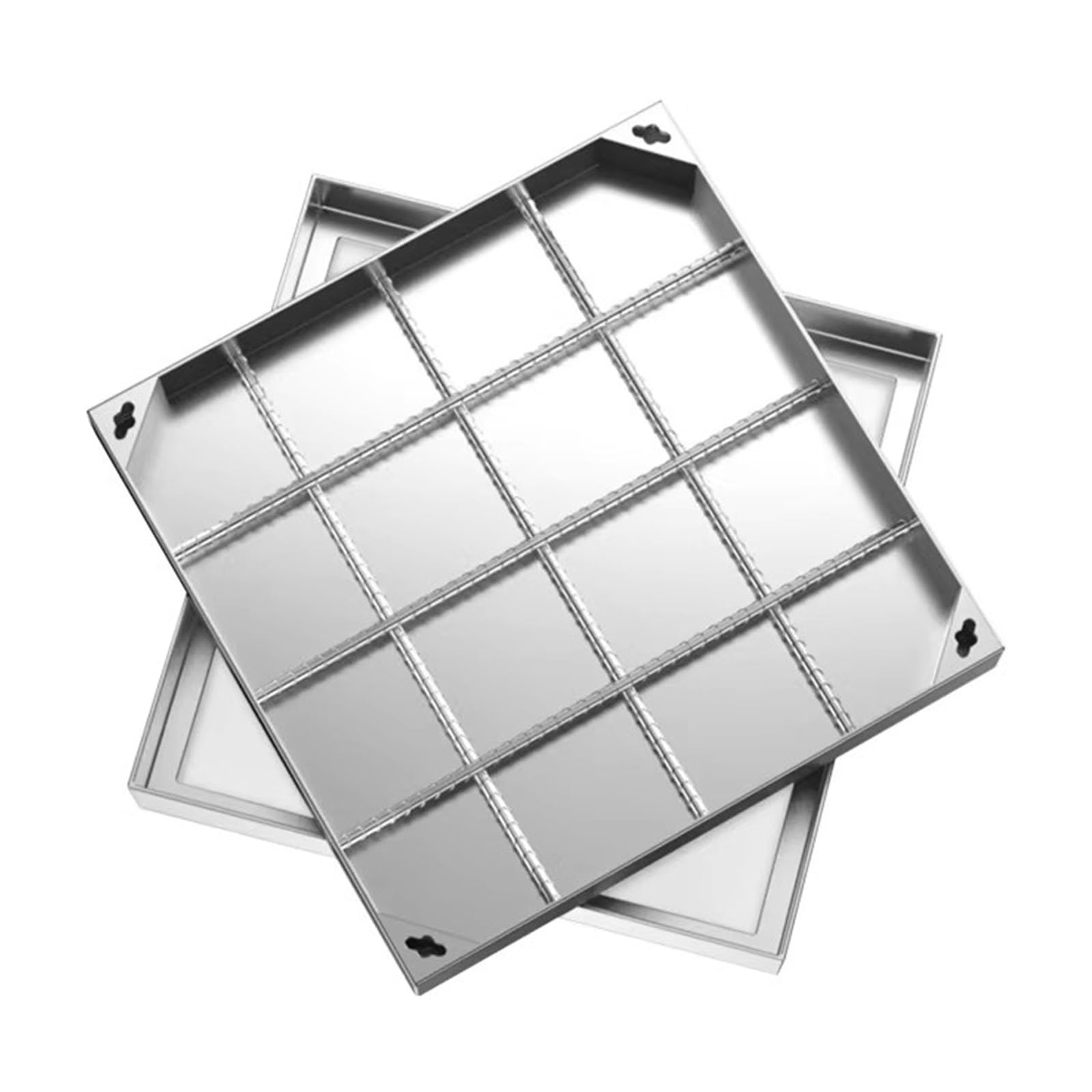 GJMSSMY Recessed Steel Manhole CoverInvisible Square Inspection Lid Portable & Sealed for Patios Gardens Schools Parking Lots (400x400mm / 15.7x15.7in)