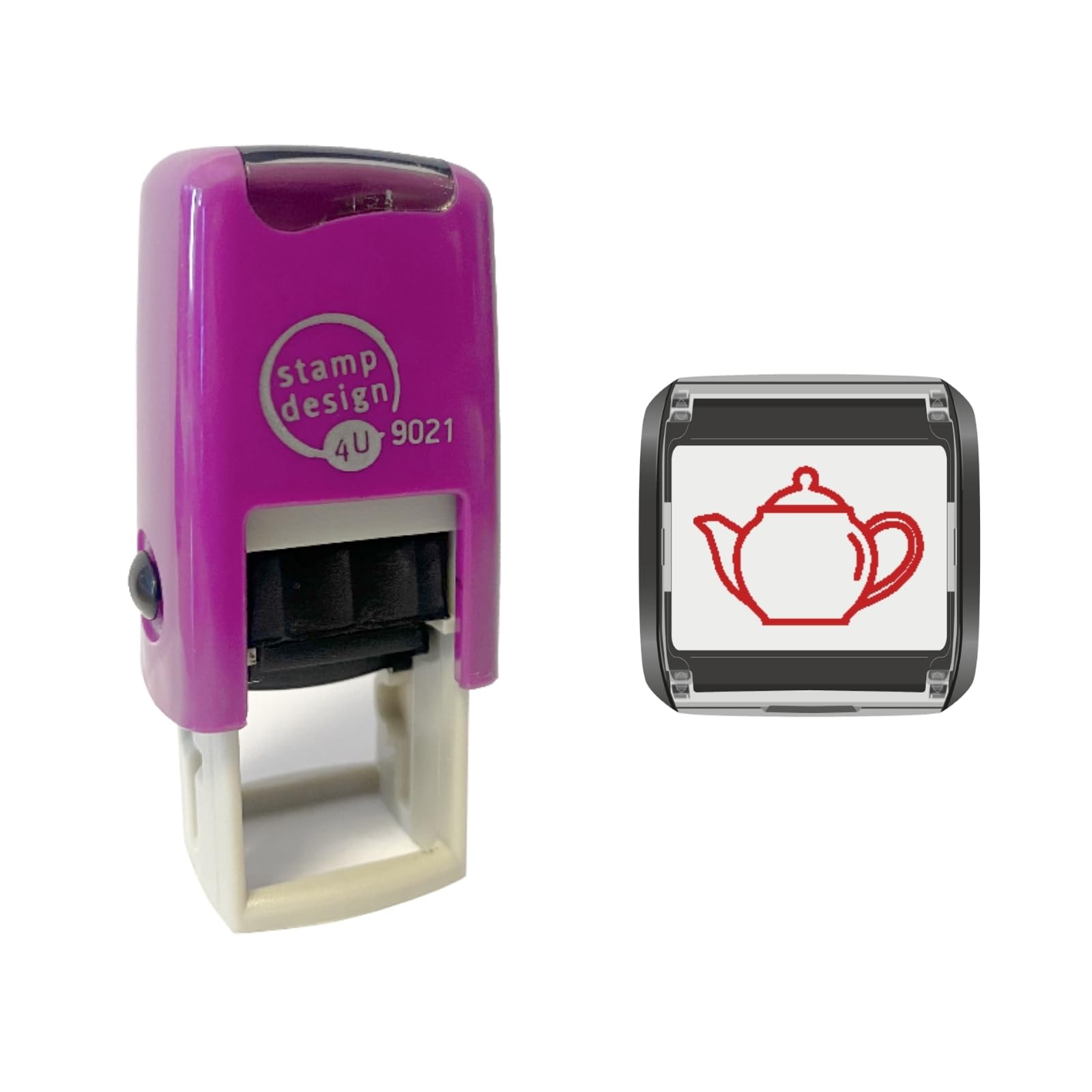 Traxx 9021 Loyalty Card Self Inking Rubber Stamp Cafe Bar Restaurant Tea Coffee Shop *A Red Pot of Tea Design*