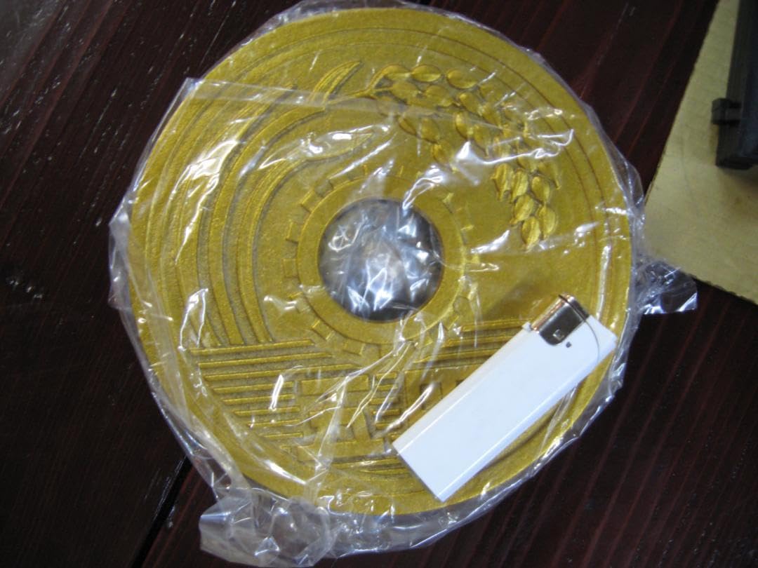 5円玉型　径１８ｃｍオブジェ置物飾り灰皿　　美術工芸品・高級鋳物  昭和レトロ Amazon.co.jp: 5円玉型 径18cmオブジェ置物飾り灰皿 美術