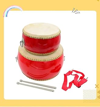 Amazon | 本格的 小 太鼓 セット 本 革 牛 皮 バチ 2本 付 忘年会 新年