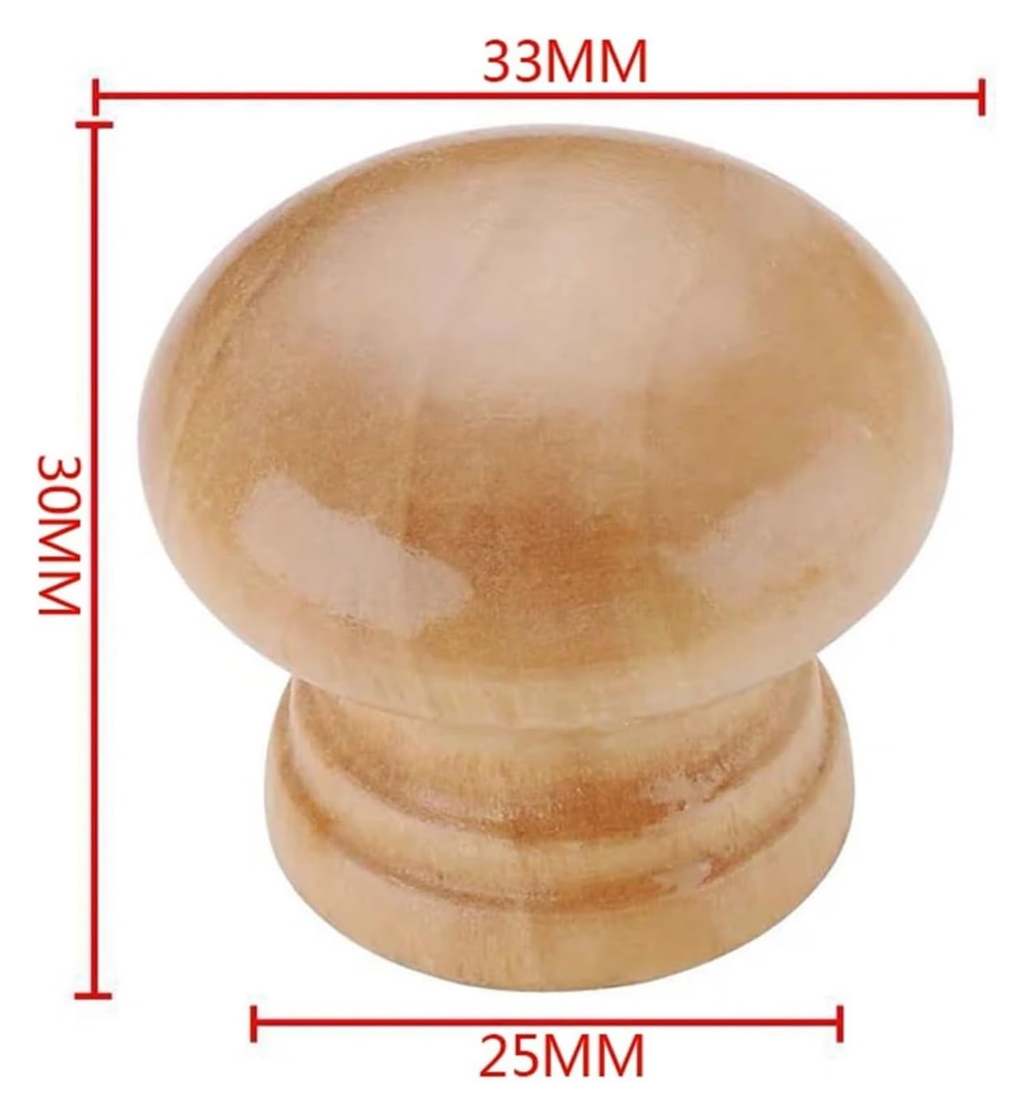 20/30er-Pack Naturholz Runde Schrank Schubladenknöpfe(Small 30 Pieces)